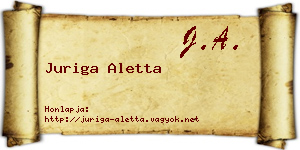 Juriga Aletta névjegykártya